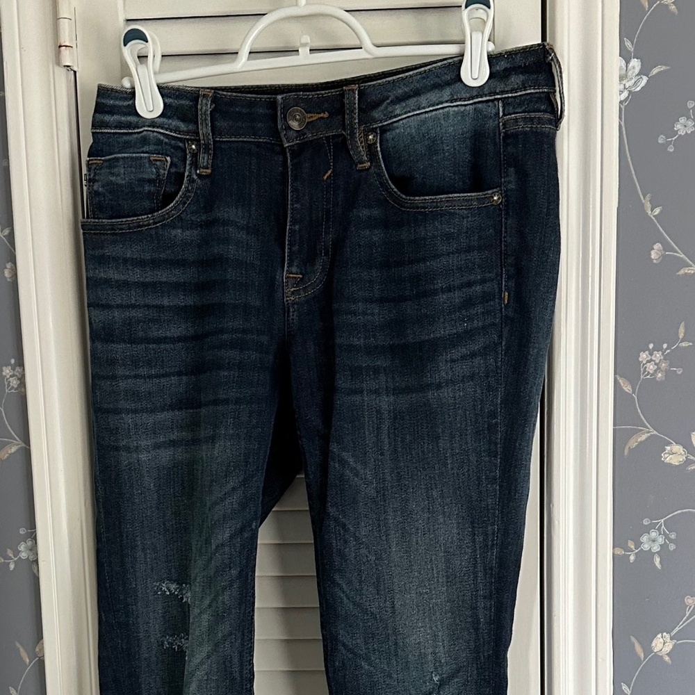 Stitch Fix VOSS Erika Jagger Skinny Distressed Jeans Zip-up Waist Size 26